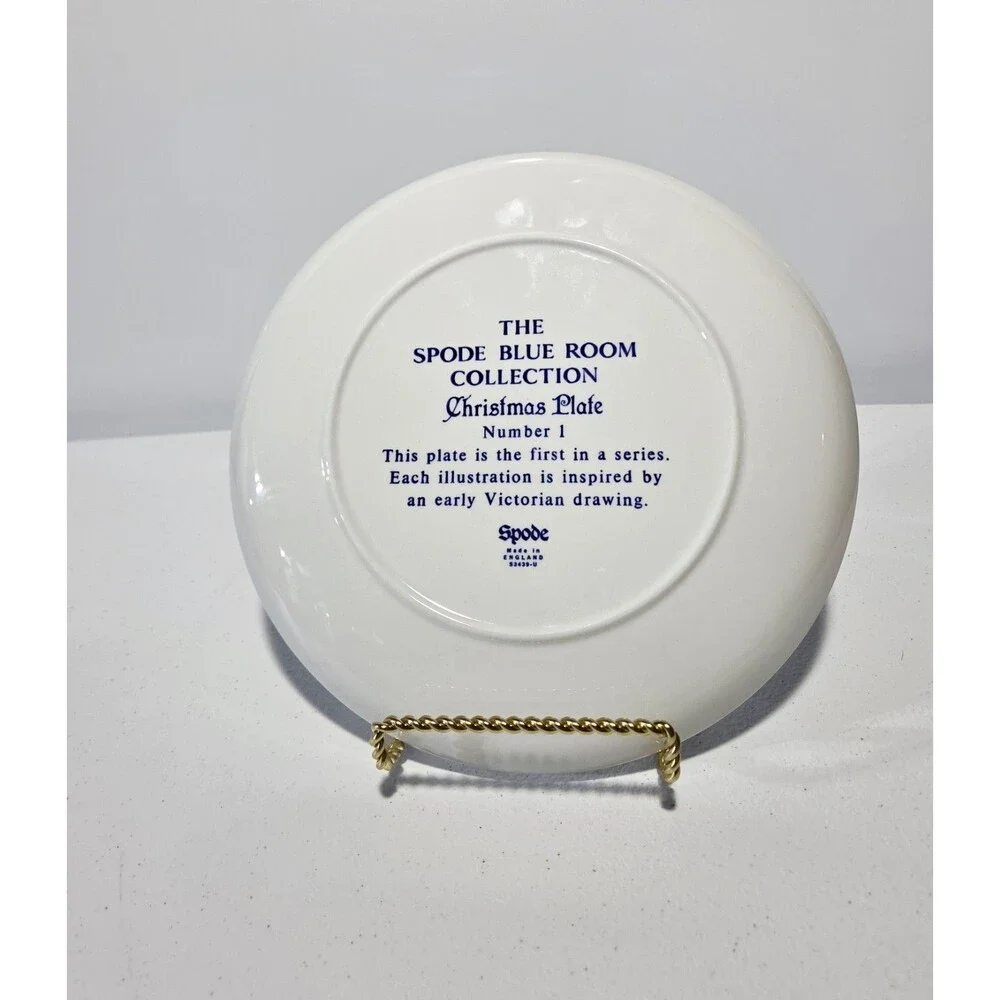 Spode Blue 1995 Annual Victorian Christmas Gathering Tree #1 8 3/8